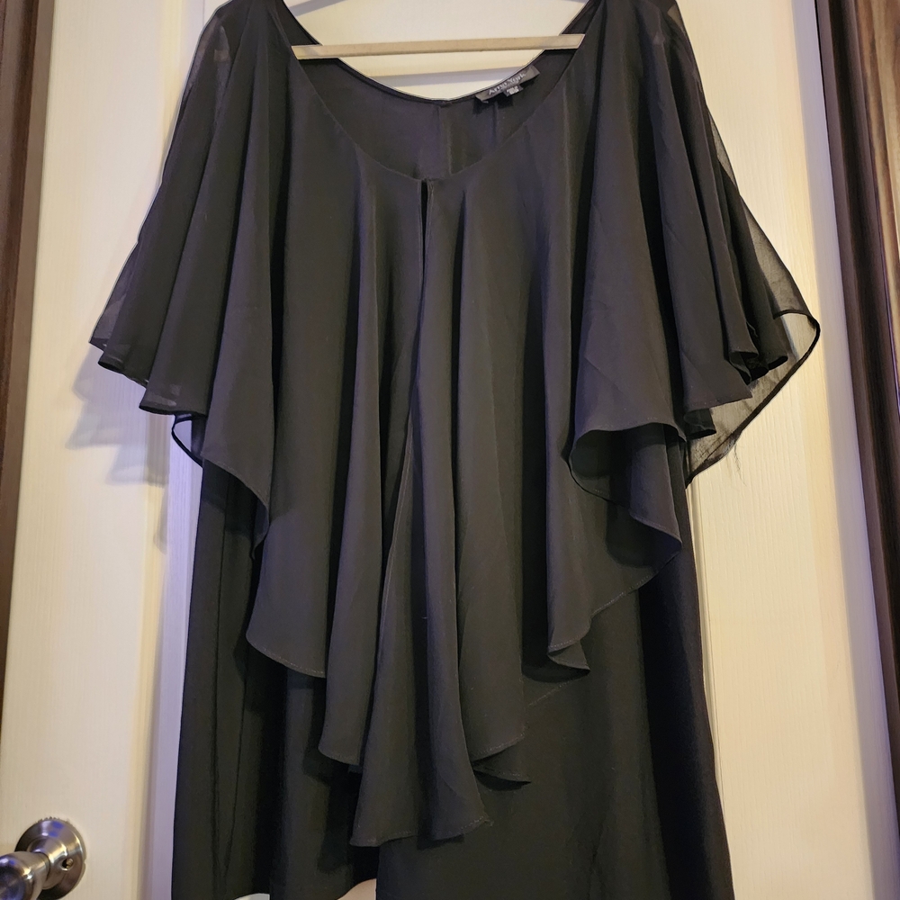 Chic Black Chiffon Blouse
